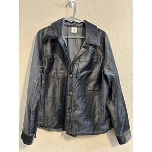 Whimsigoth velvet Black Button-Front Cabi collared Women's Size M